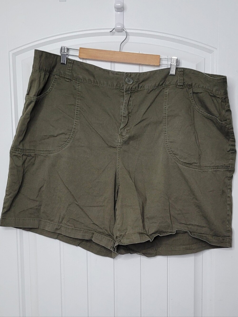 Lane Bryant Olive Utility Shorts with Front Pockets